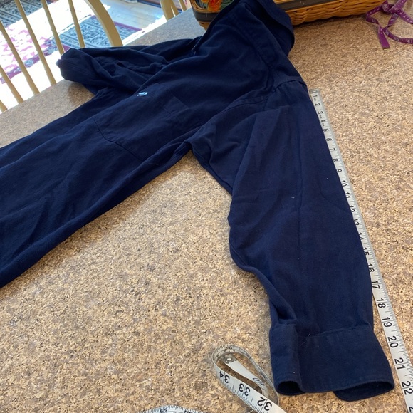 NWOT American Eagle Outfitters Navy Blue Flannel Long Sleeve Button Shirt Large - Picture 10 of 15